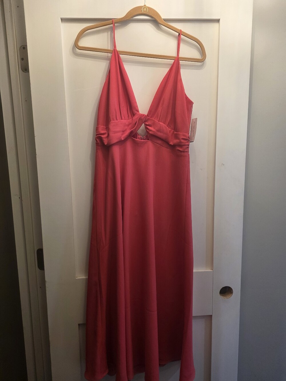 Alexia Admor Coral Pink Maxi Dress with Knot Front